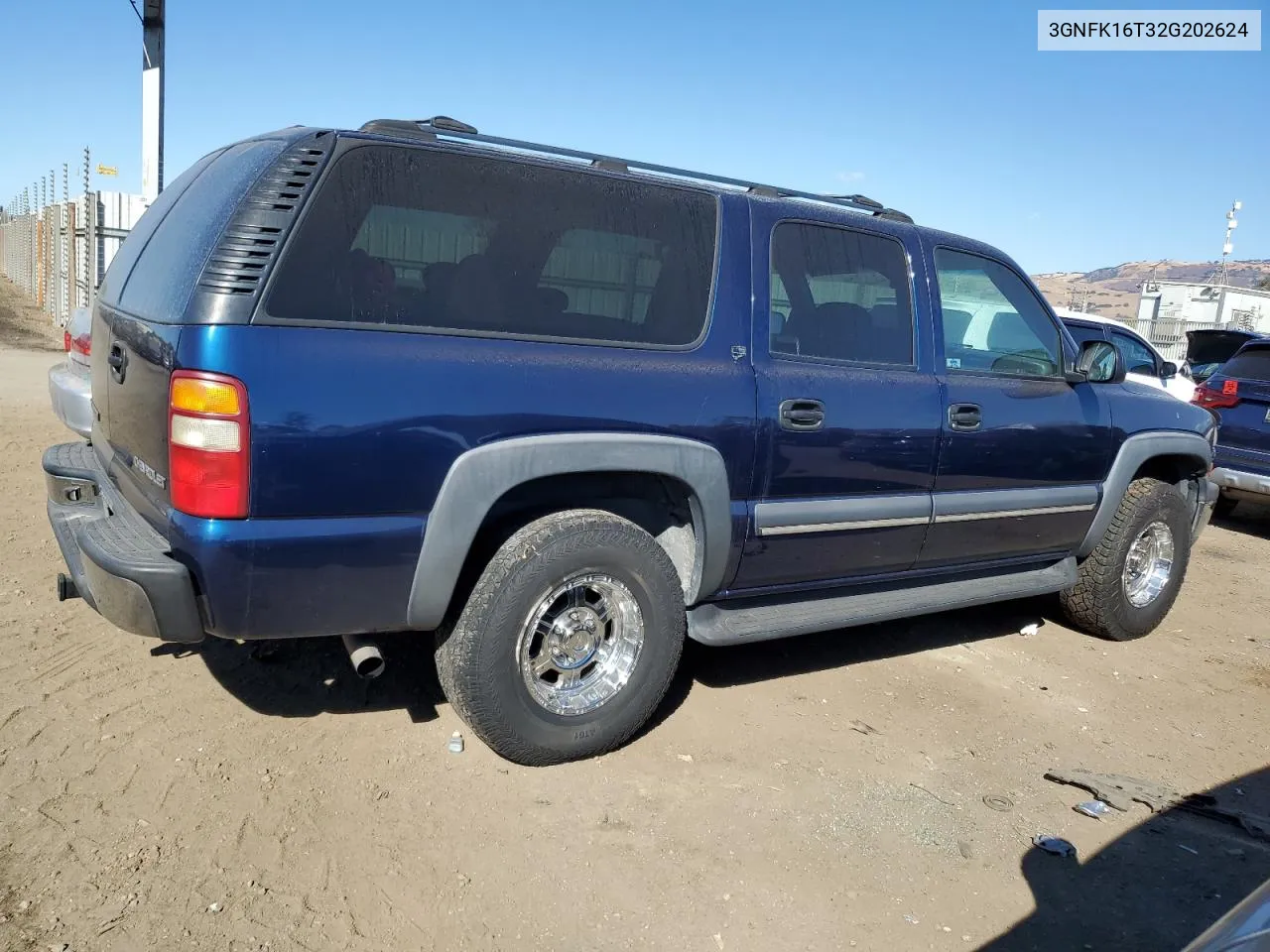 2002 Chevrolet Suburban K1500 VIN: 3GNFK16T32G202624 Lot: 78331974