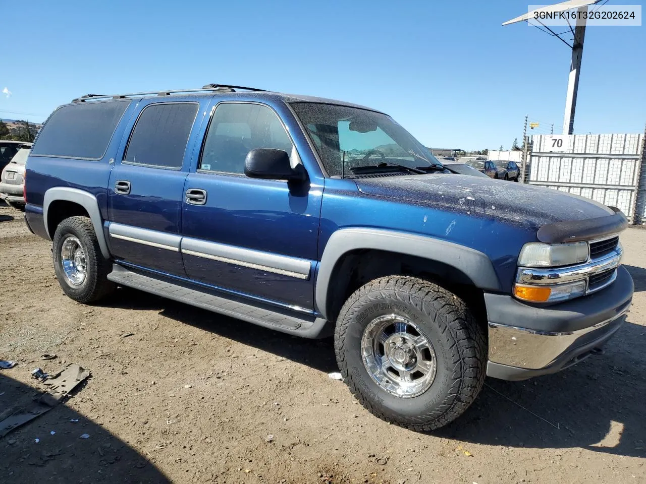 2002 Chevrolet Suburban K1500 VIN: 3GNFK16T32G202624 Lot: 78331974