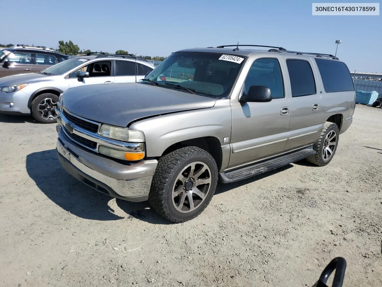 2003 Chevrolet Suburban C1500 VIN: 3GNEC16T43G178599 Lot: 62705424