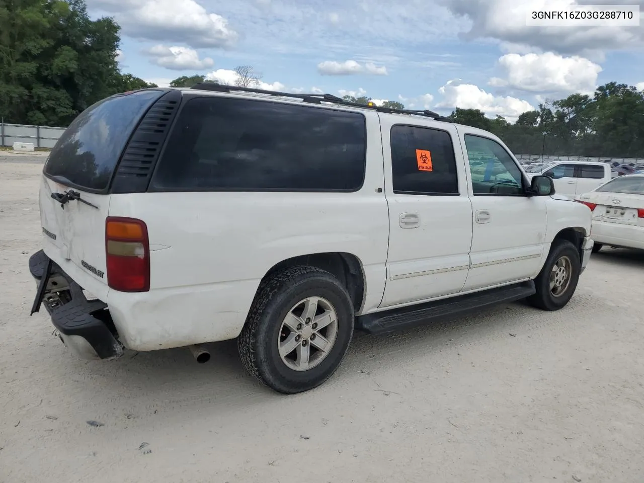 2003 Chevrolet Suburban K1500 VIN: 3GNFK16Z03G288710 Lot: 63752324