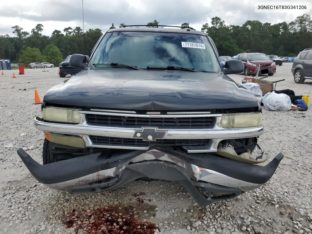 2003 Chevrolet Suburban C1500 VIN: 3GNEC16T83G341206 Lot: 71187074