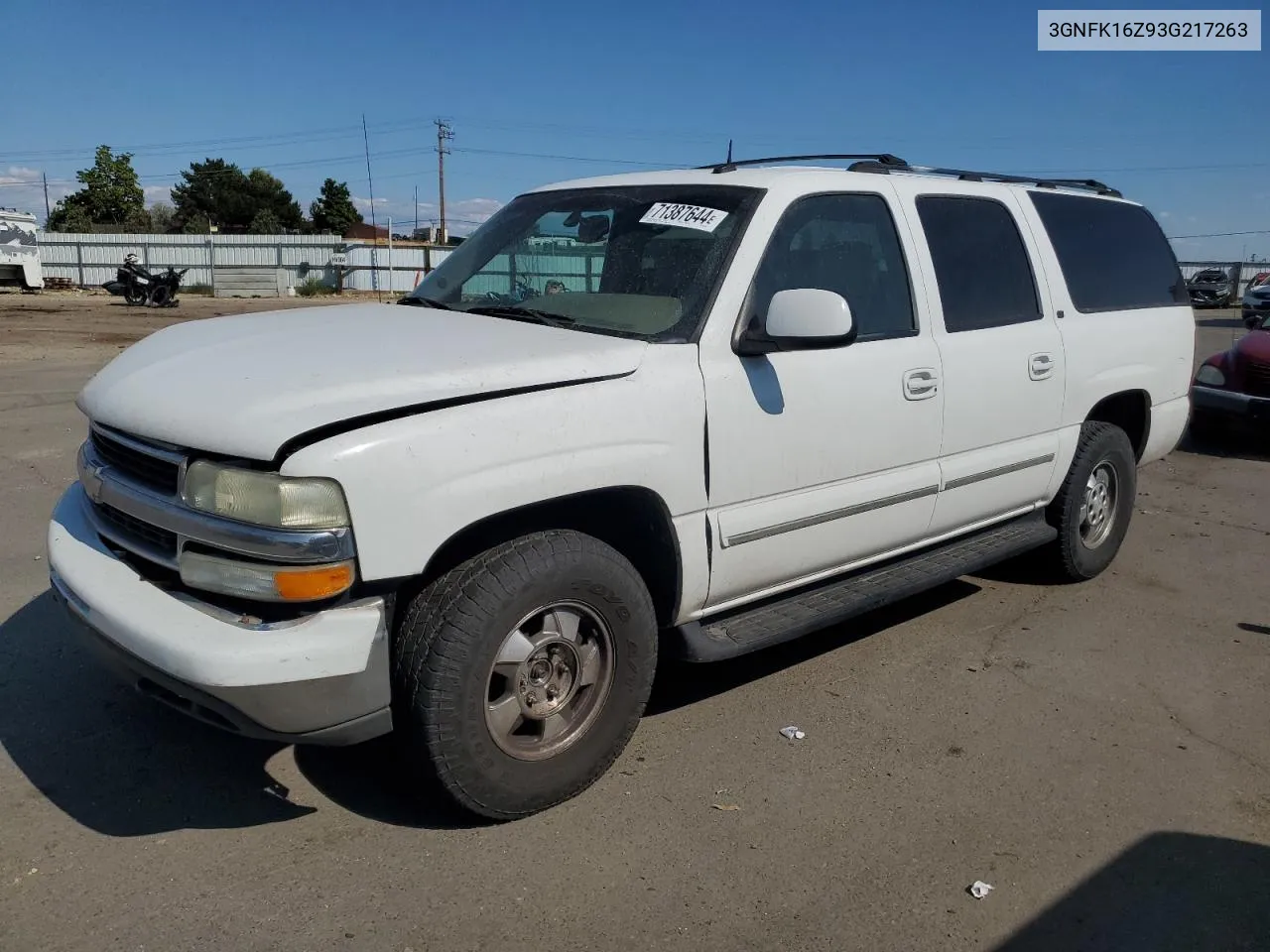 2003 Chevrolet Suburban K1500 VIN: 3GNFK16Z93G217263 Lot: 71387644