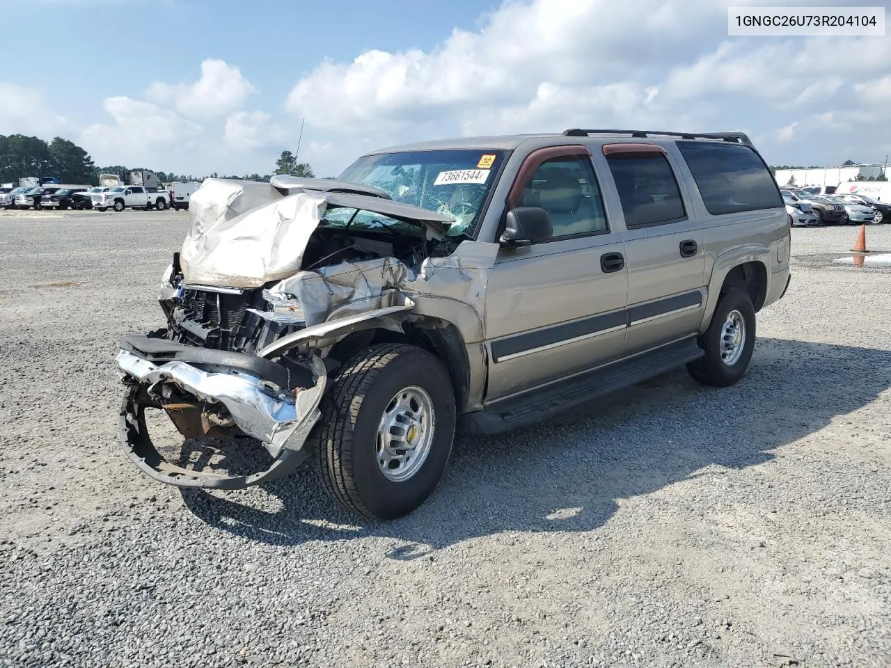 2003 Chevrolet Suburban C2500 VIN: 1GNGC26U73R204104 Lot: 73661544