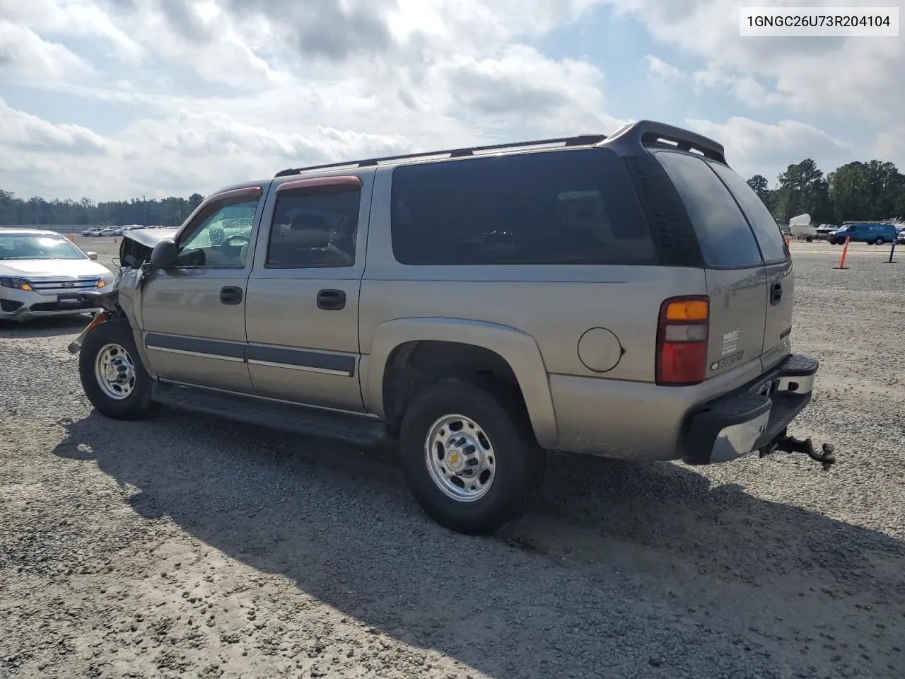 2003 Chevrolet Suburban C2500 VIN: 1GNGC26U73R204104 Lot: 73661544