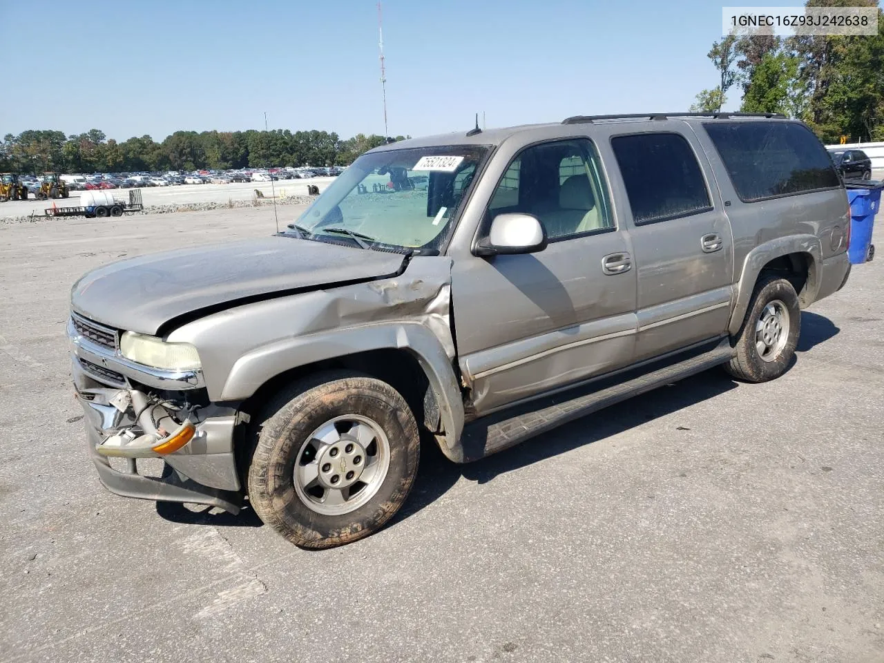 2003 Chevrolet Suburban C1500 VIN: 1GNEC16Z93J242638 Lot: 75521324