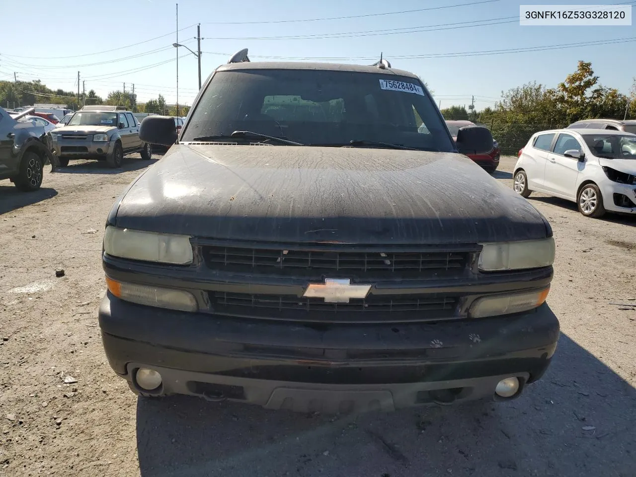 2003 Chevrolet Suburban K1500 VIN: 3GNFK16Z53G328120 Lot: 75628484