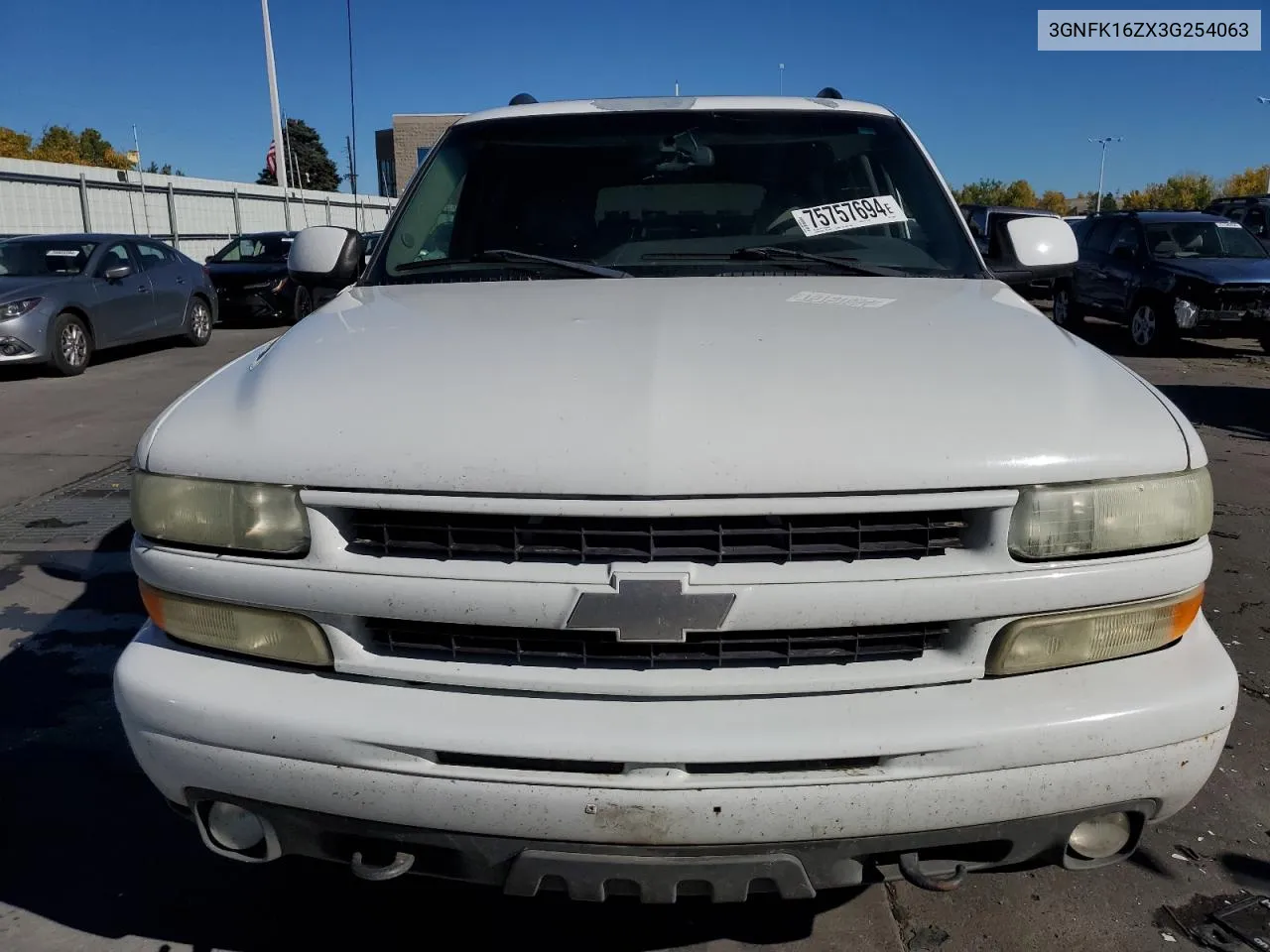 2003 Chevrolet Suburban K1500 VIN: 3GNFK16ZX3G254063 Lot: 75757694