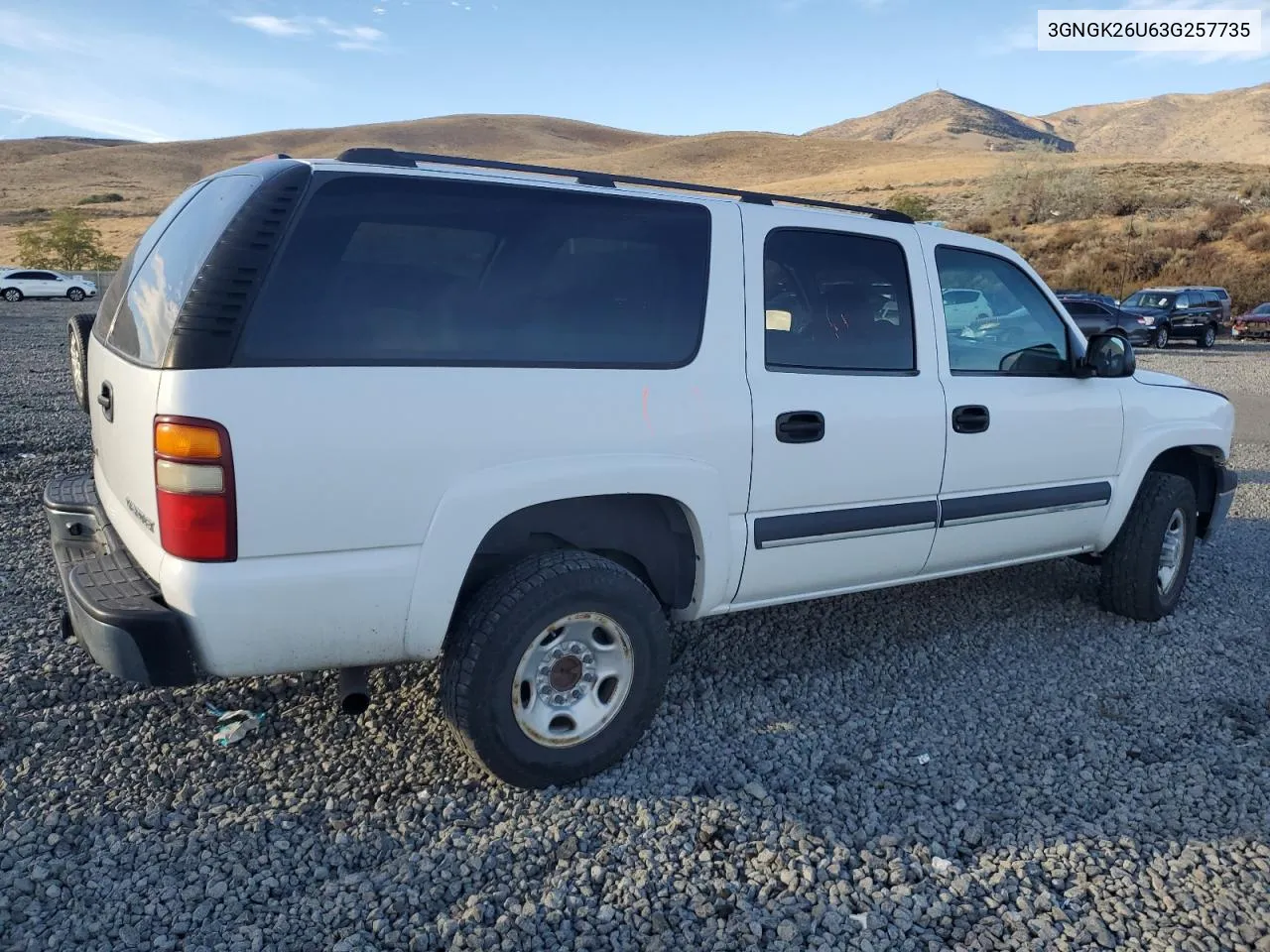 2003 Chevrolet Suburban K2500 VIN: 3GNGK26U63G257735 Lot: 76520384