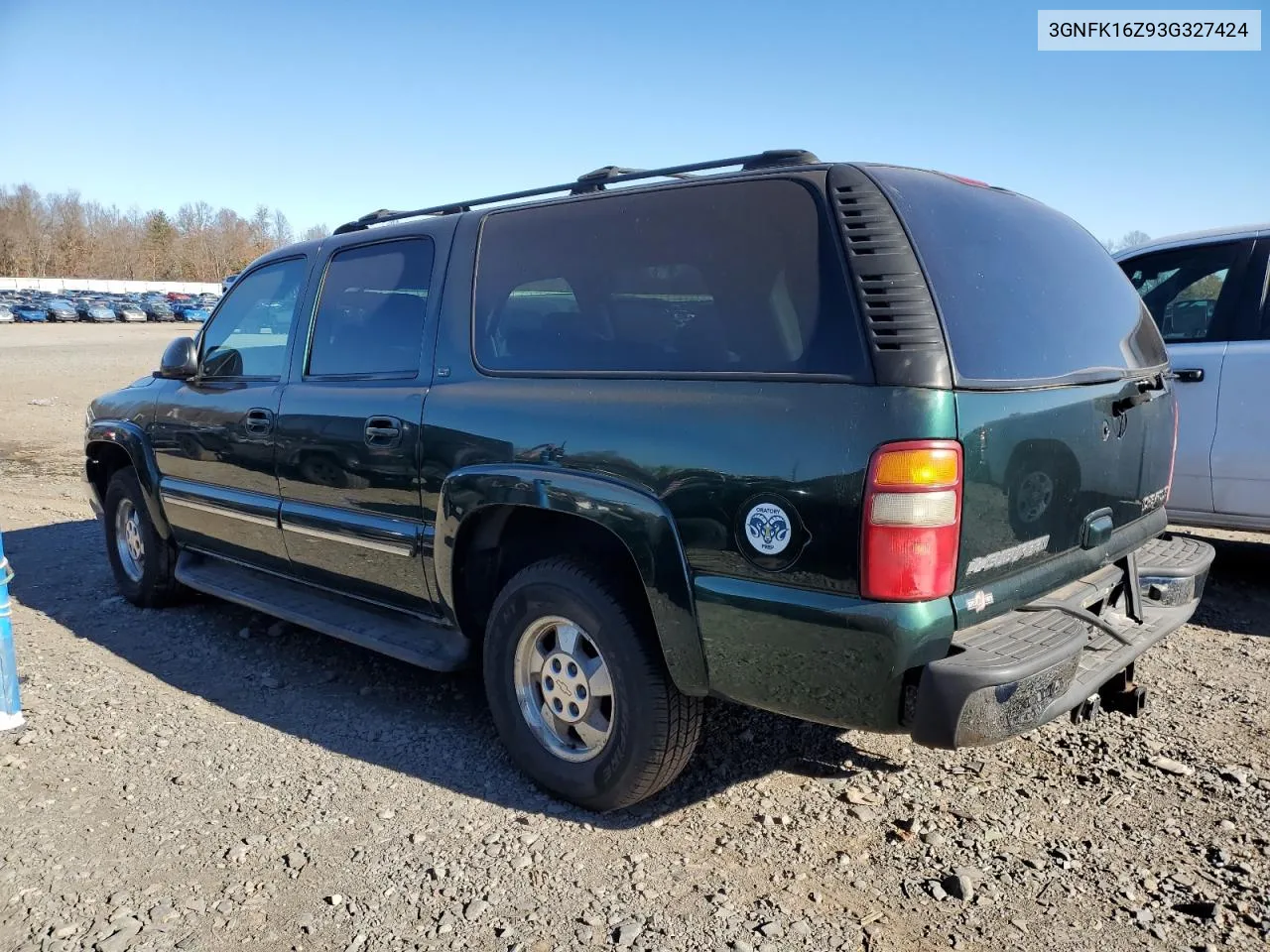 2003 Chevrolet Suburban K1500 VIN: 3GNFK16Z93G327424 Lot: 78700074