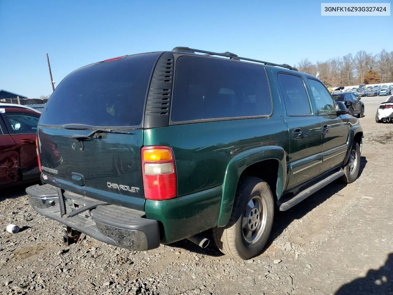 2003 Chevrolet Suburban K1500 VIN: 3GNFK16Z93G327424 Lot: 78700074