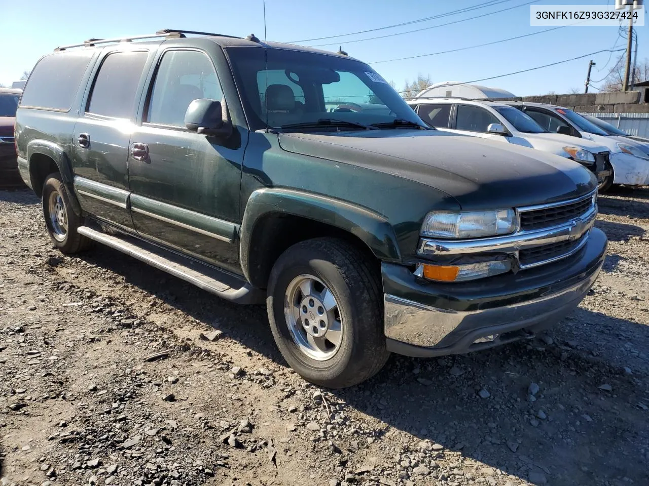 2003 Chevrolet Suburban K1500 VIN: 3GNFK16Z93G327424 Lot: 78700074