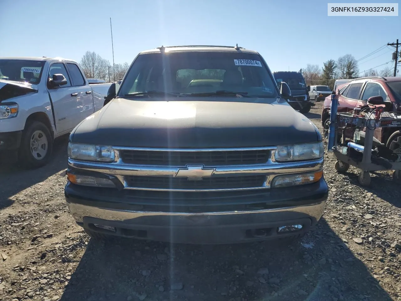 2003 Chevrolet Suburban K1500 VIN: 3GNFK16Z93G327424 Lot: 78700074