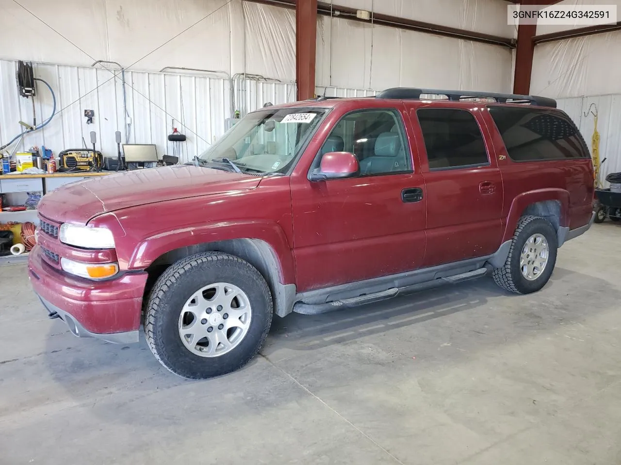 2004 Chevrolet Suburban K1500 VIN: 3GNFK16Z24G342591 Lot: 72842654