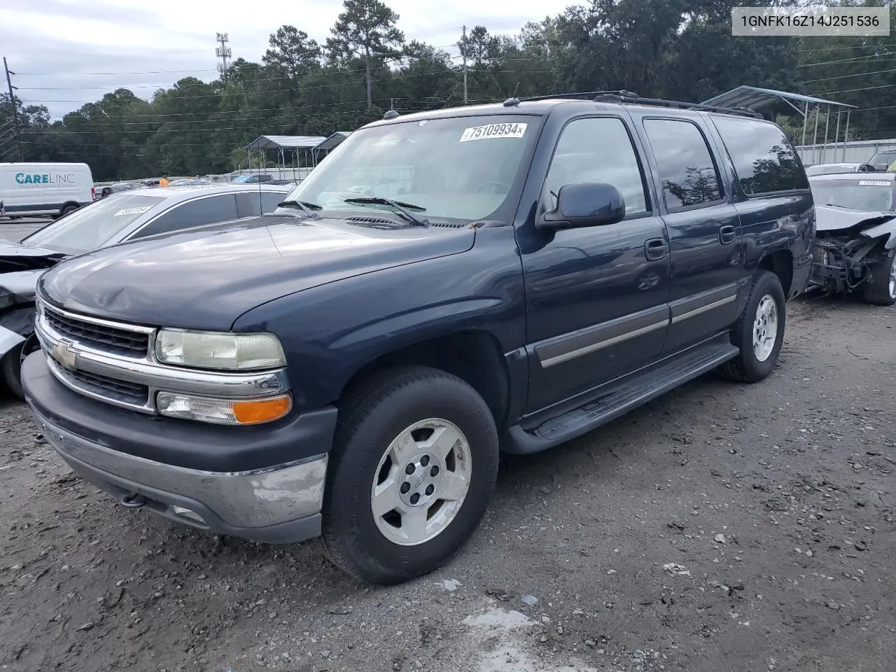 2004 Chevrolet Suburban K1500 VIN: 1GNFK16Z14J251536 Lot: 75109934