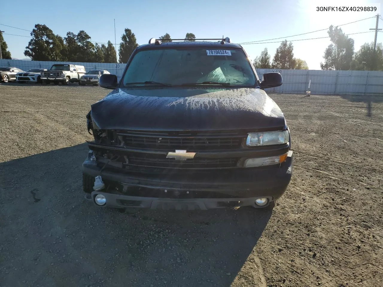 2004 Chevrolet Suburban K1500 VIN: 3GNFK16ZX4G298839 Lot: 78106524