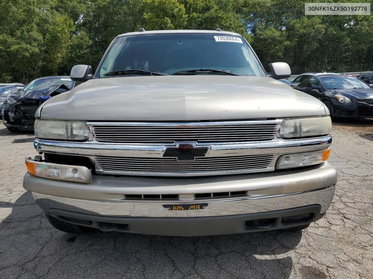 2005 Chevrolet Suburban K1500 VIN: 3GNFK16ZX5G192778 Lot: 72036064