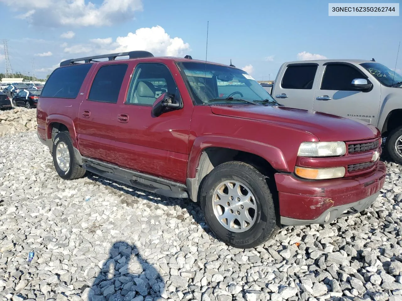 2005 Chevrolet Suburban C1500 VIN: 3GNEC16Z35G262744 Lot: 72150674