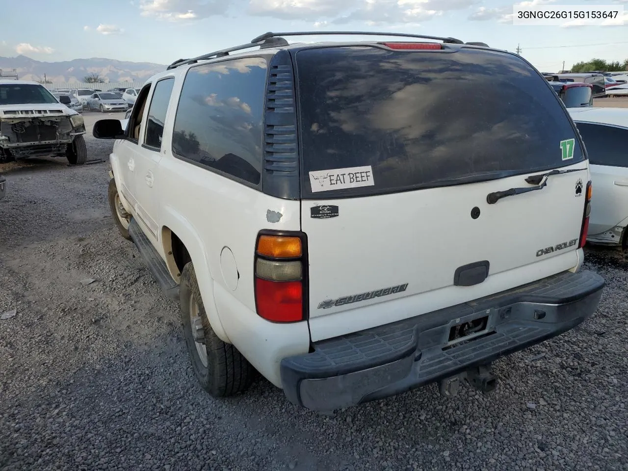 2005 Chevrolet Suburban C2500 VIN: 3GNGC26G15G153647 Lot: 74104924