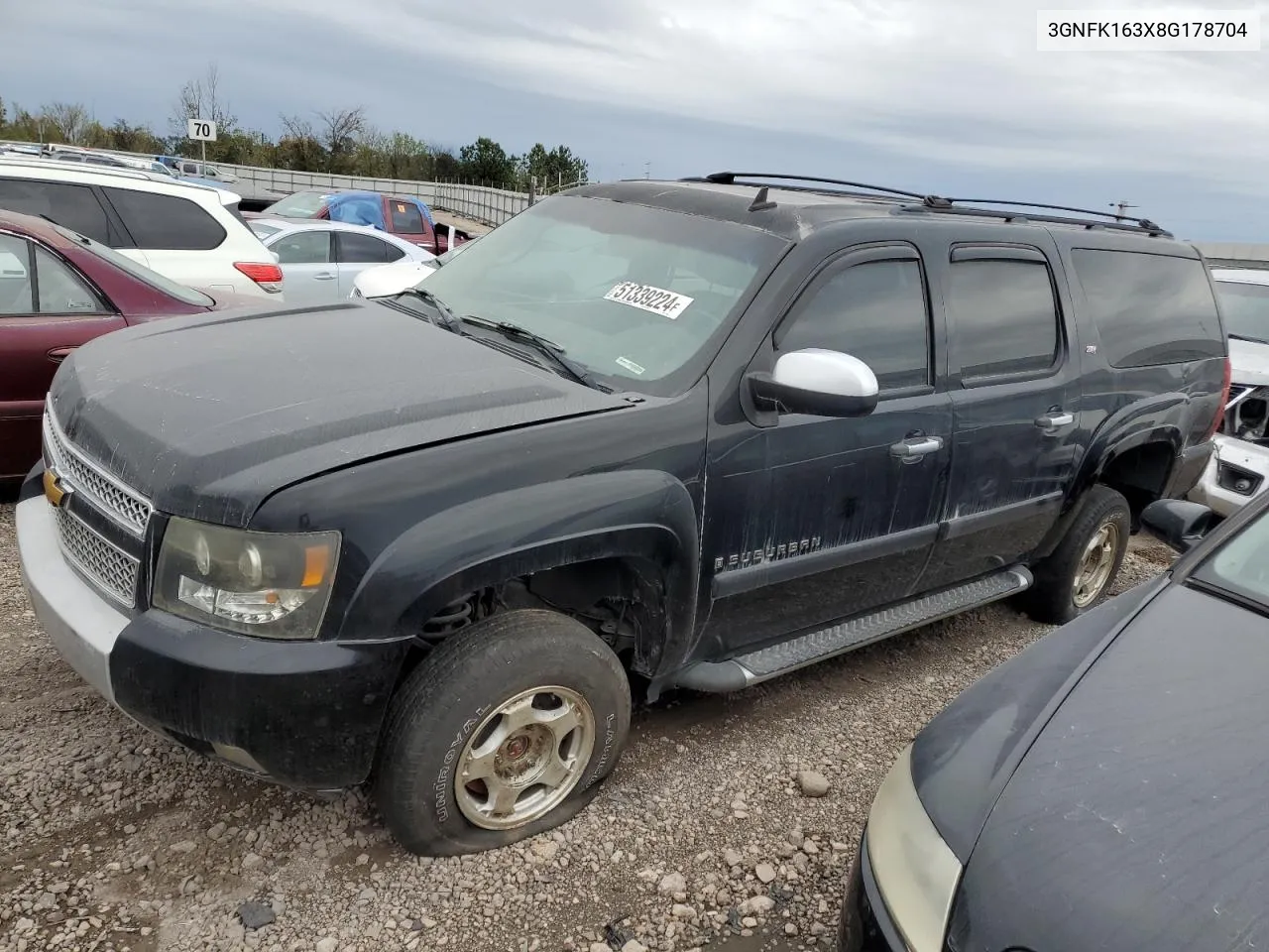 3GNFK163X8G178704 2008 Chevrolet Suburban K1500 Ls