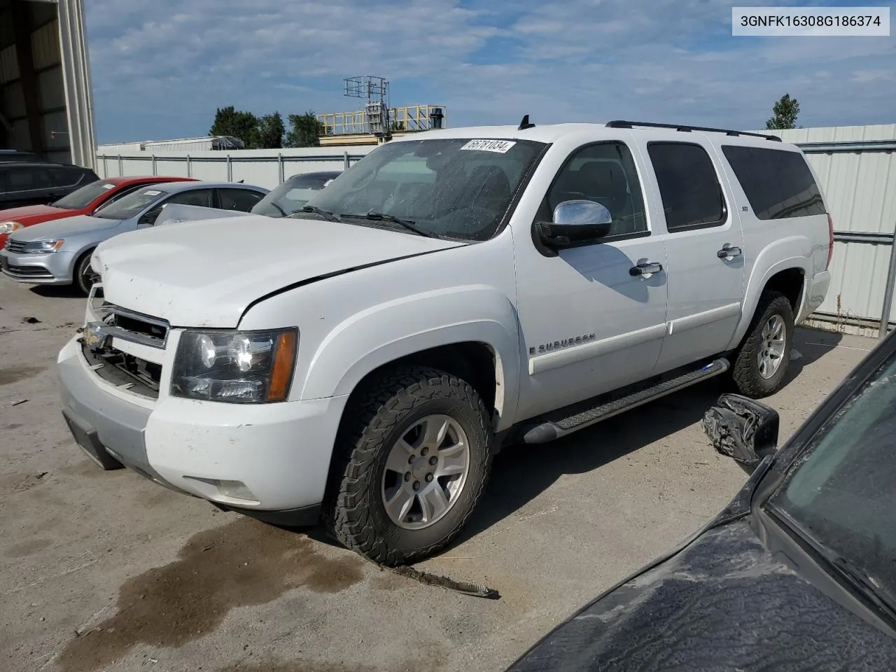 2008 Chevrolet Suburban K1500 Ls VIN: 3GNFK16308G186374 Lot: 66781034