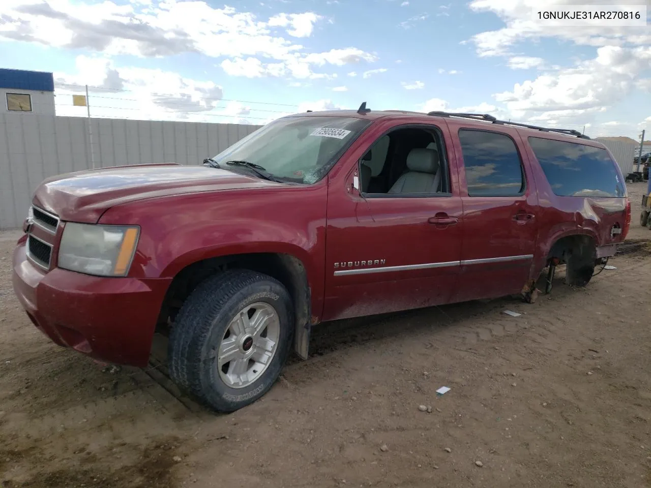 2010 Chevrolet Suburban K1500 Lt VIN: 1GNUKJE31AR270816 Lot: 72905634