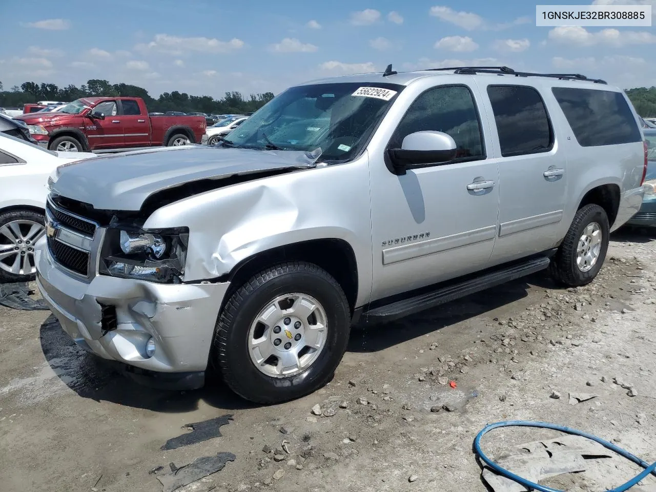 2011 Chevrolet Suburban K1500 Lt VIN: 1GNSKJE32BR308885 Lot: 55622924