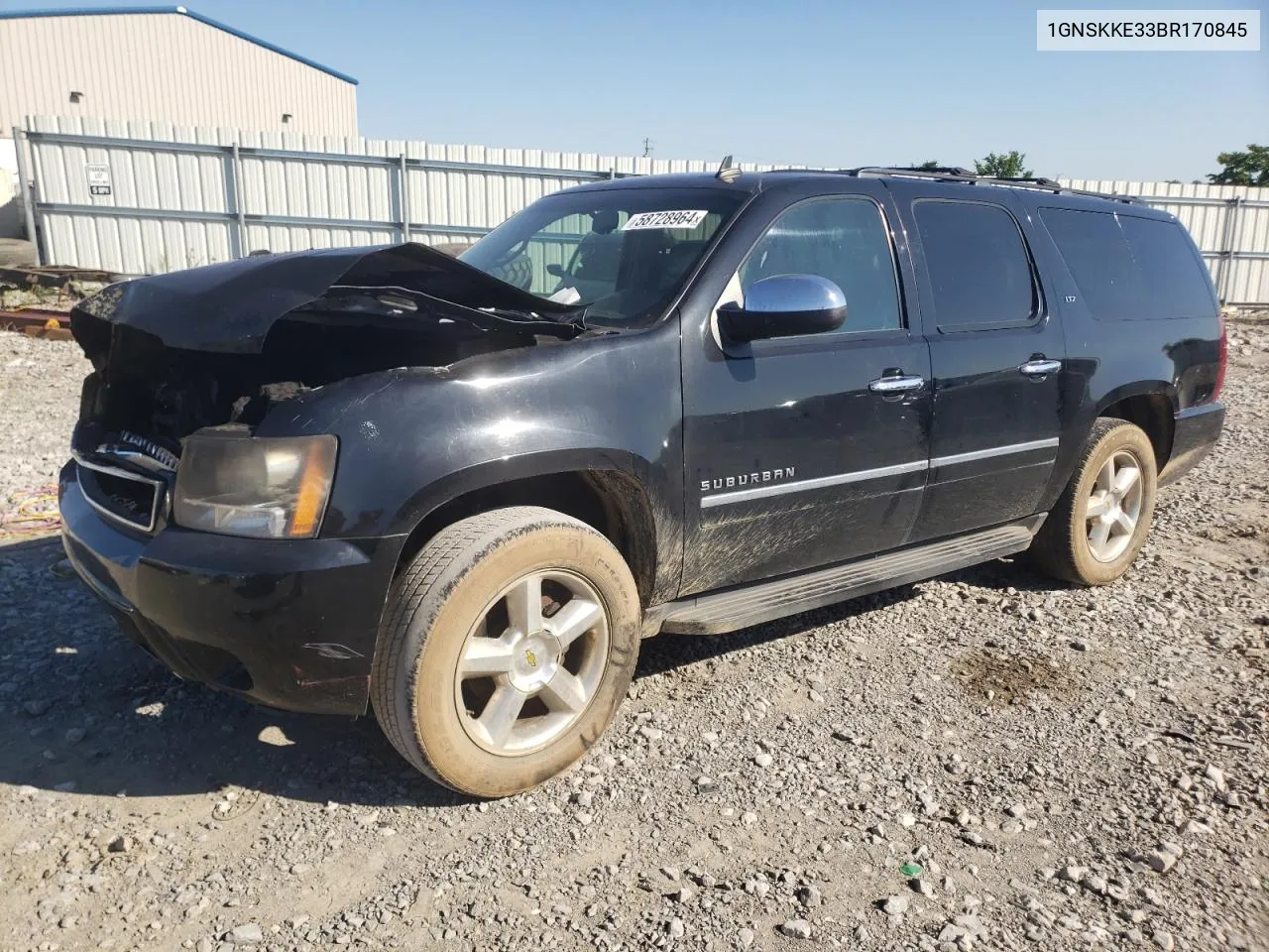 2011 Chevrolet Suburban K1500 Ltz VIN: 1GNSKKE33BR170845 Lot: 58728964