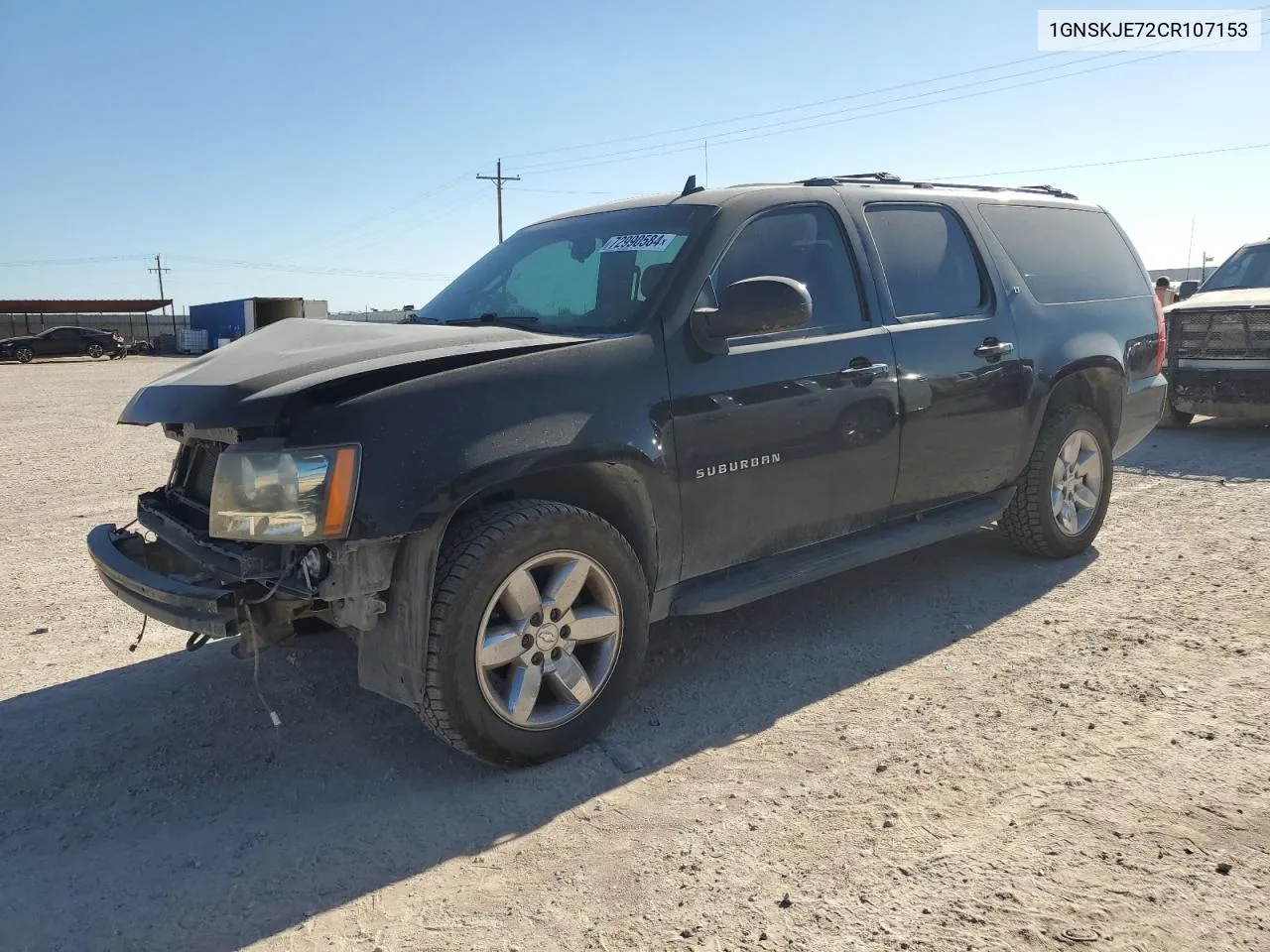 2012 Chevrolet Suburban K1500 Lt VIN: 1GNSKJE72CR107153 Lot: 72990584