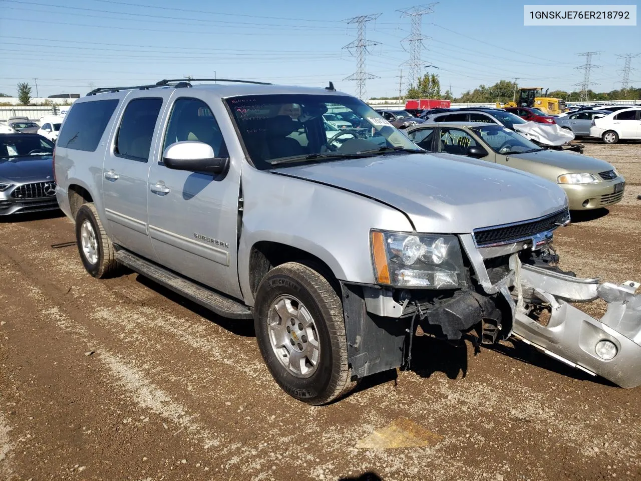 2014 Chevrolet Suburban K1500 Lt VIN: 1GNSKJE76ER218792 Lot: 72941234