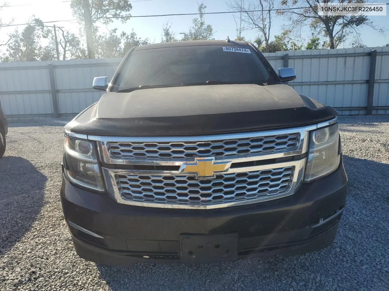 2015 Chevrolet Suburban K1500 Lt VIN: 1GNSKJKC3FR226450 Lot: 80738474