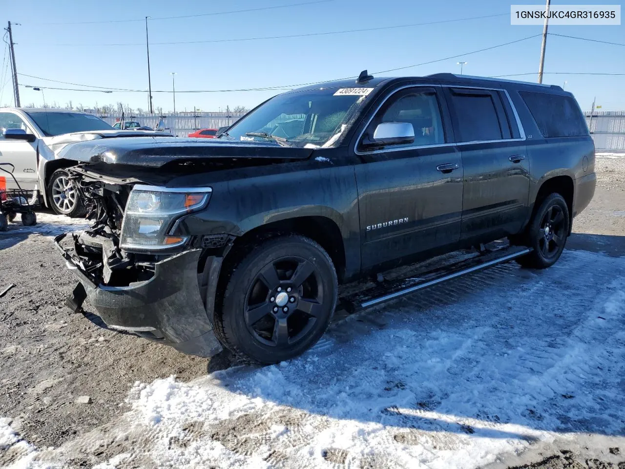 1GNSKJKC4GR316935 2016 Chevrolet Suburban K1500 Ltz