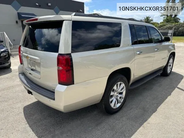 1GNSKHKCXGR351701 2016 Chevrolet Suburban K1500 Lt