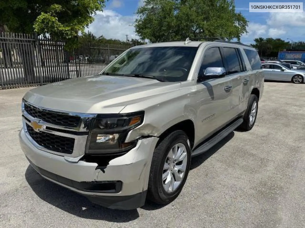 2016 Chevrolet Suburban K1500 Lt VIN: 1GNSKHKCXGR351701 Lot: 73681194