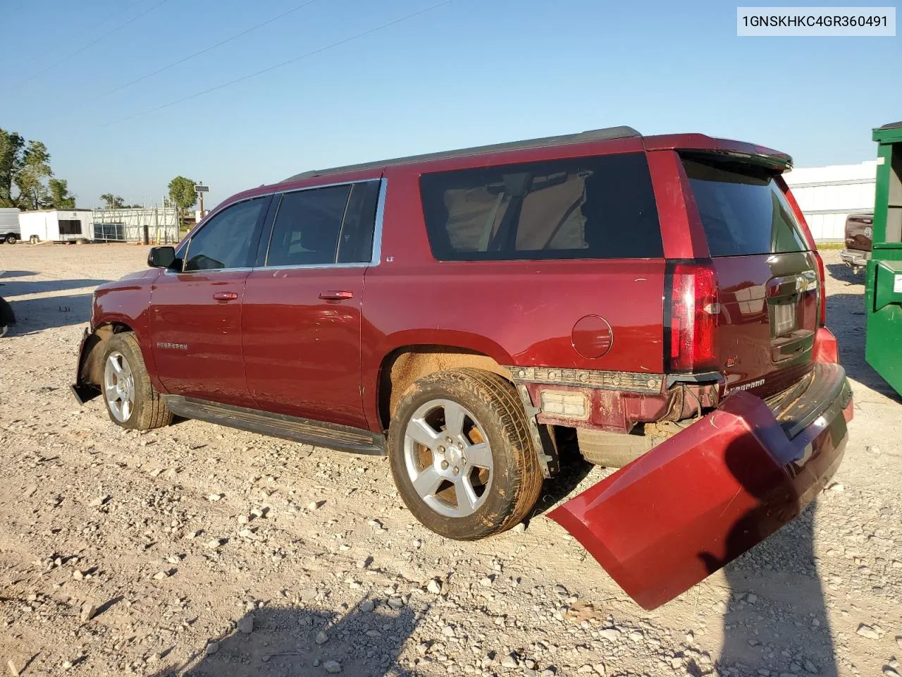 2016 Chevrolet Suburban K1500 Lt VIN: 1GNSKHKC4GR360491 Lot: 74498984