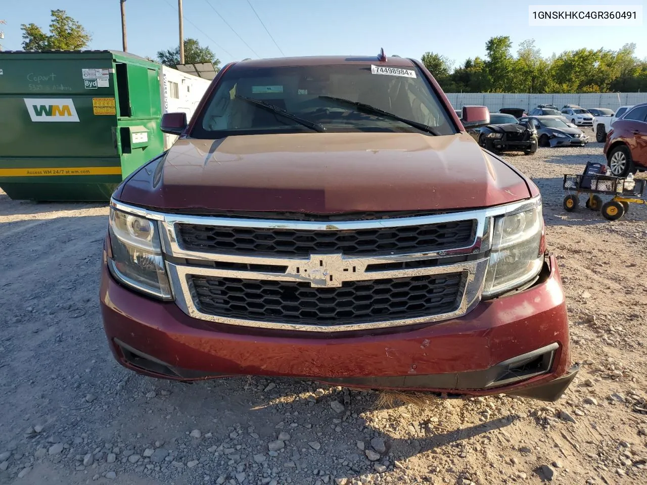 2016 Chevrolet Suburban K1500 Lt VIN: 1GNSKHKC4GR360491 Lot: 74498984