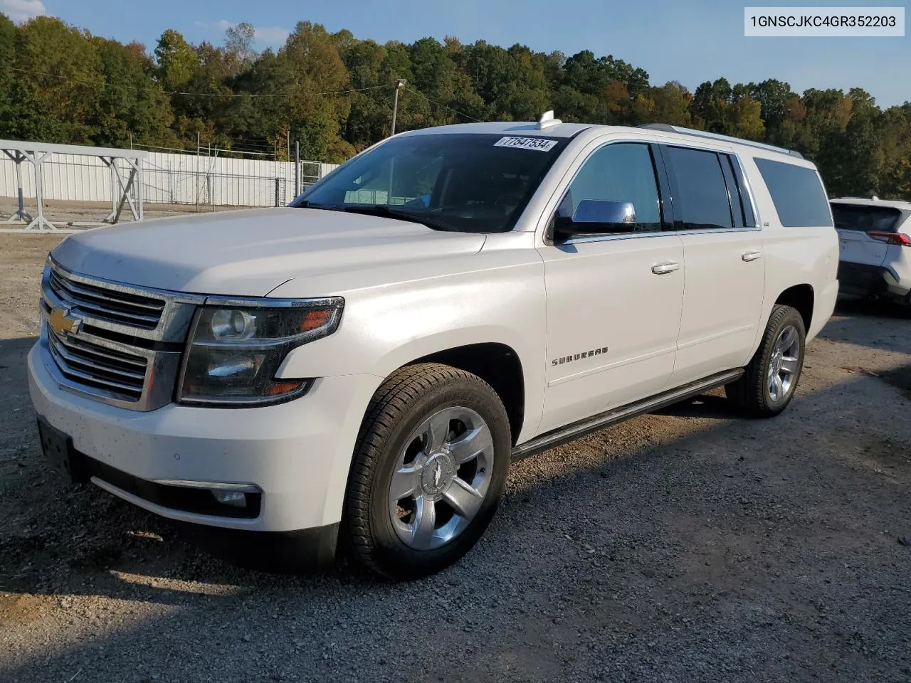 2016 Chevrolet Suburban C1500 Ltz VIN: 1GNSCJKC4GR352203 Lot: 77547534