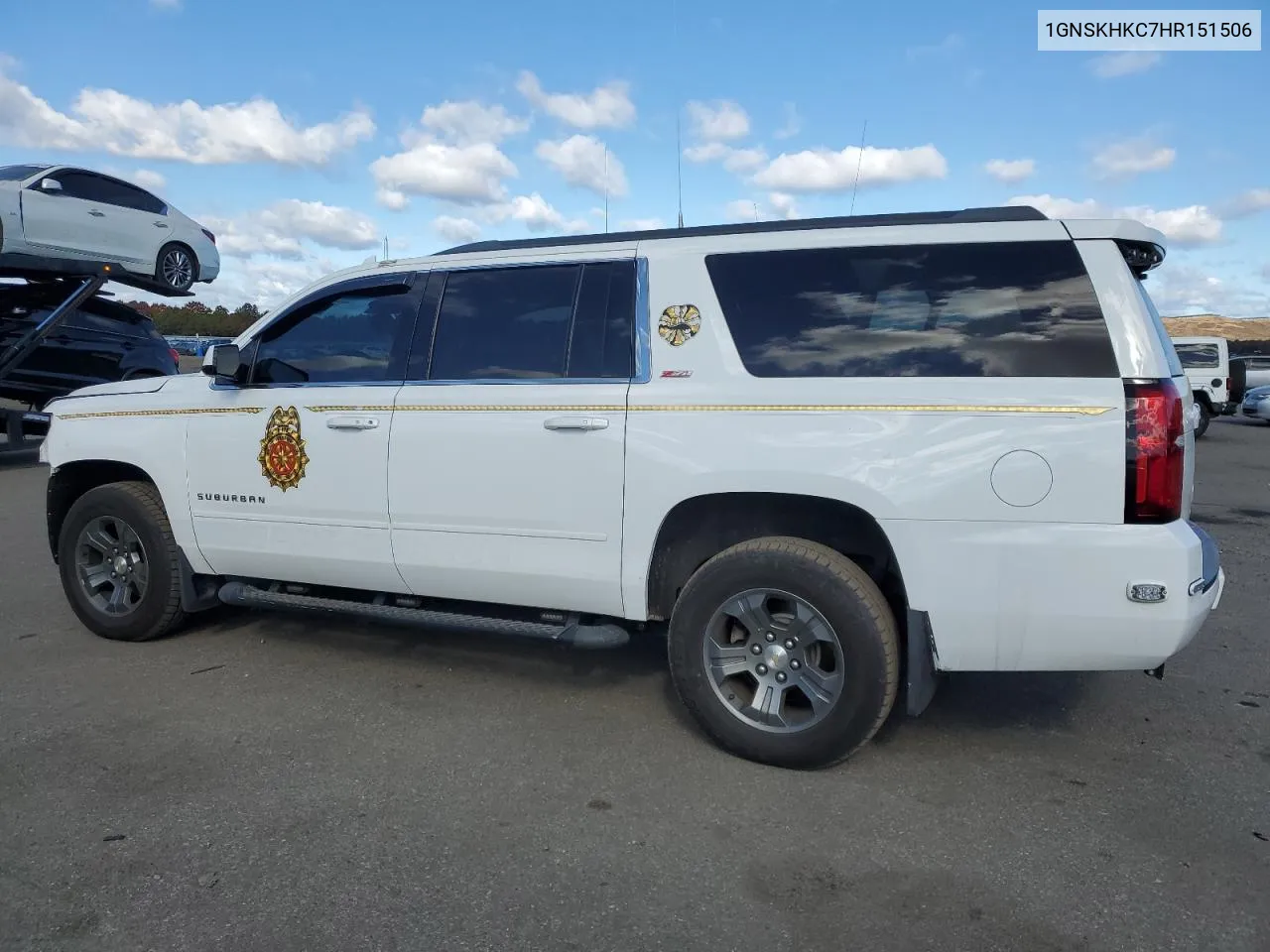 2017 Chevrolet Suburban K1500 Lt VIN: 1GNSKHKC7HR151506 Lot: 75307344