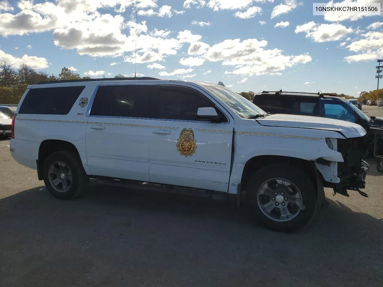 2017 Chevrolet Suburban K1500 Lt VIN: 1GNSKHKC7HR151506 Lot: 75307344