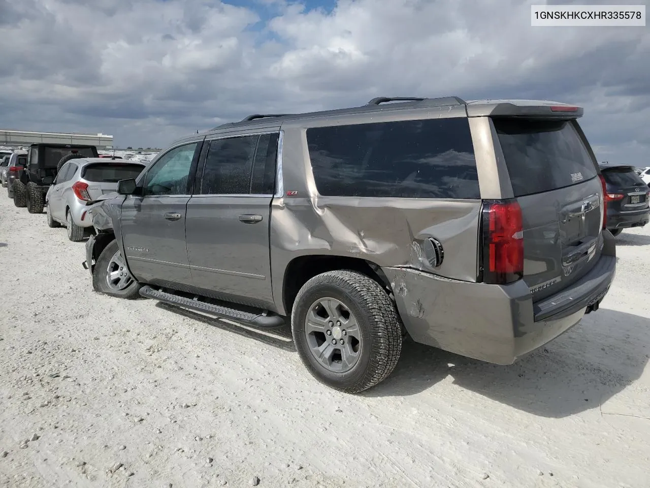 2017 Chevrolet Suburban K1500 Lt VIN: 1GNSKHKCXHR335578 Lot: 77782024