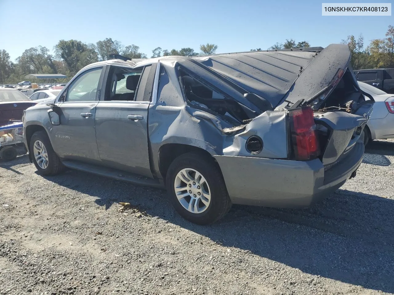 2019 Chevrolet Suburban K1500 Lt VIN: 1GNSKHKC7KR408123 Lot: 75063684