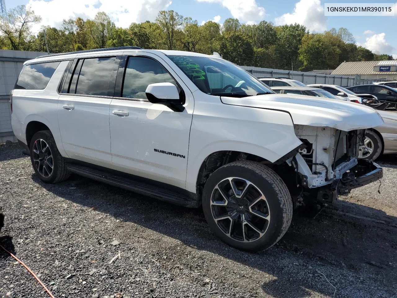 2021 Chevrolet Suburban K1500 Rst VIN: 1GNSKEKD1MR390115 Lot: 73106224