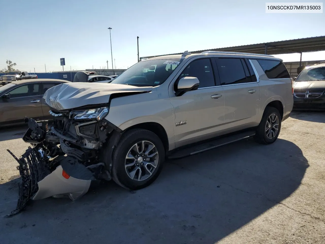 2021 Chevrolet Suburban C1500 Lt VIN: 1GNSCCKD7MR135003 Lot: 74487364