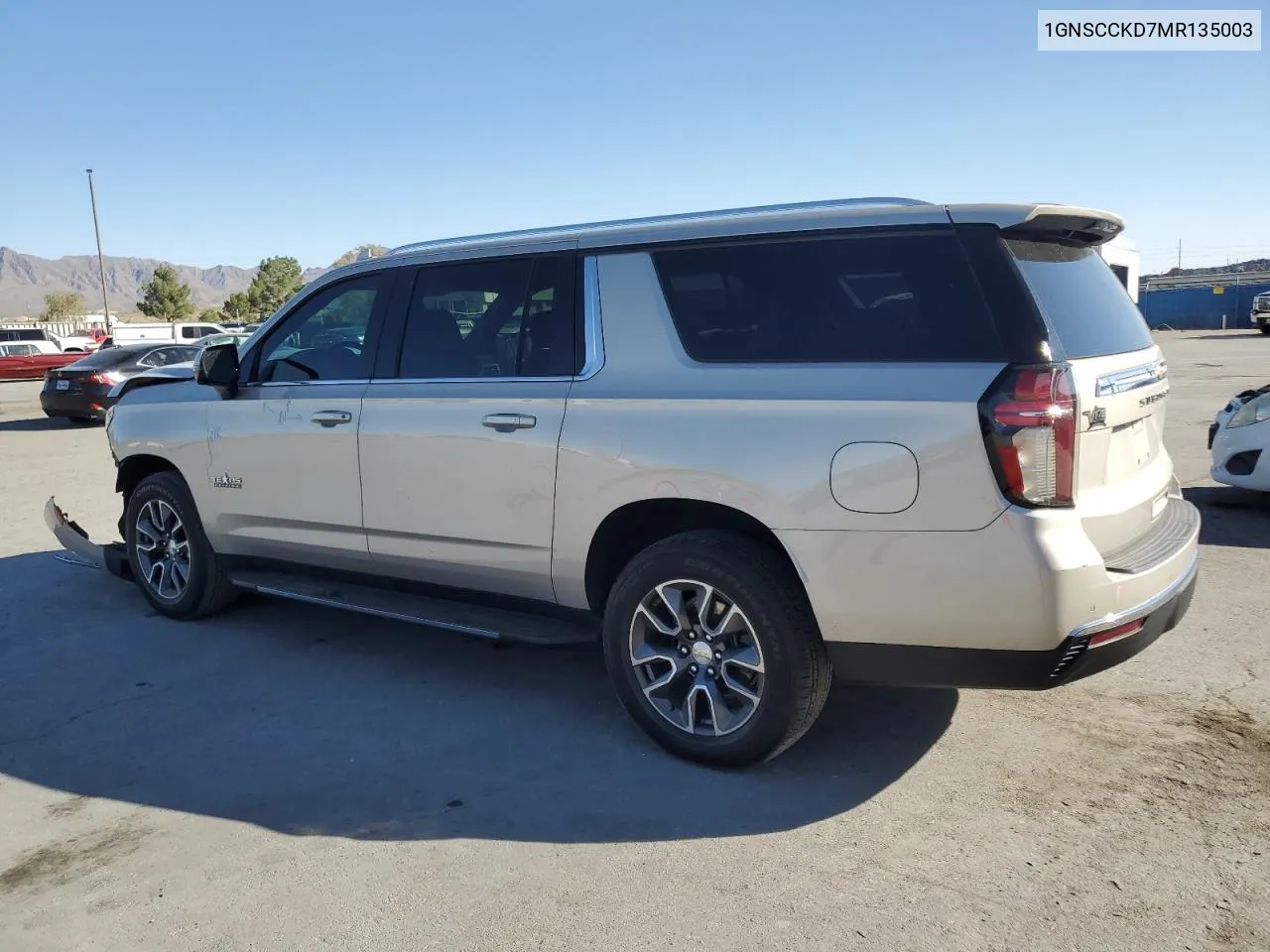 2021 Chevrolet Suburban C1500 Lt VIN: 1GNSCCKD7MR135003 Lot: 74487364