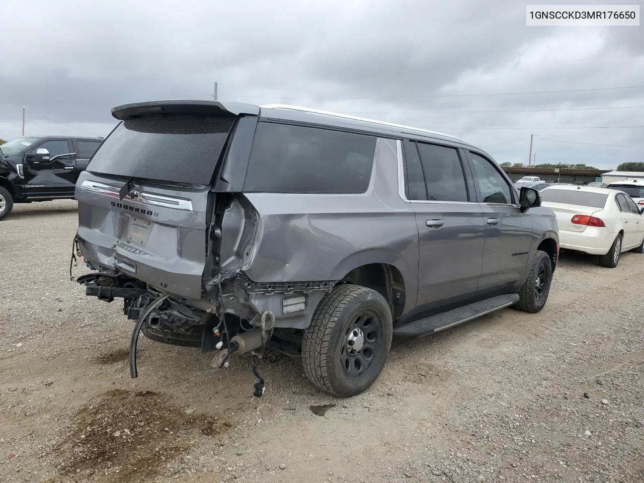 2021 Chevrolet Suburban C1500 Lt VIN: 1GNSCCKD3MR176650 Lot: 78262954