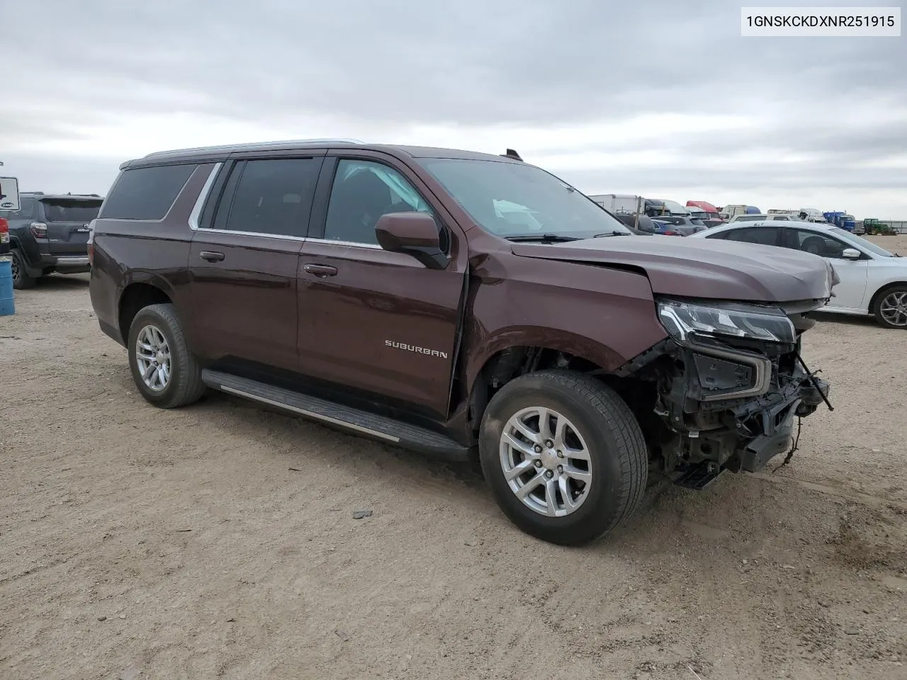 2022 Chevrolet Suburban K1500 Lt VIN: 1GNSKCKDXNR251915 Lot: 76591264