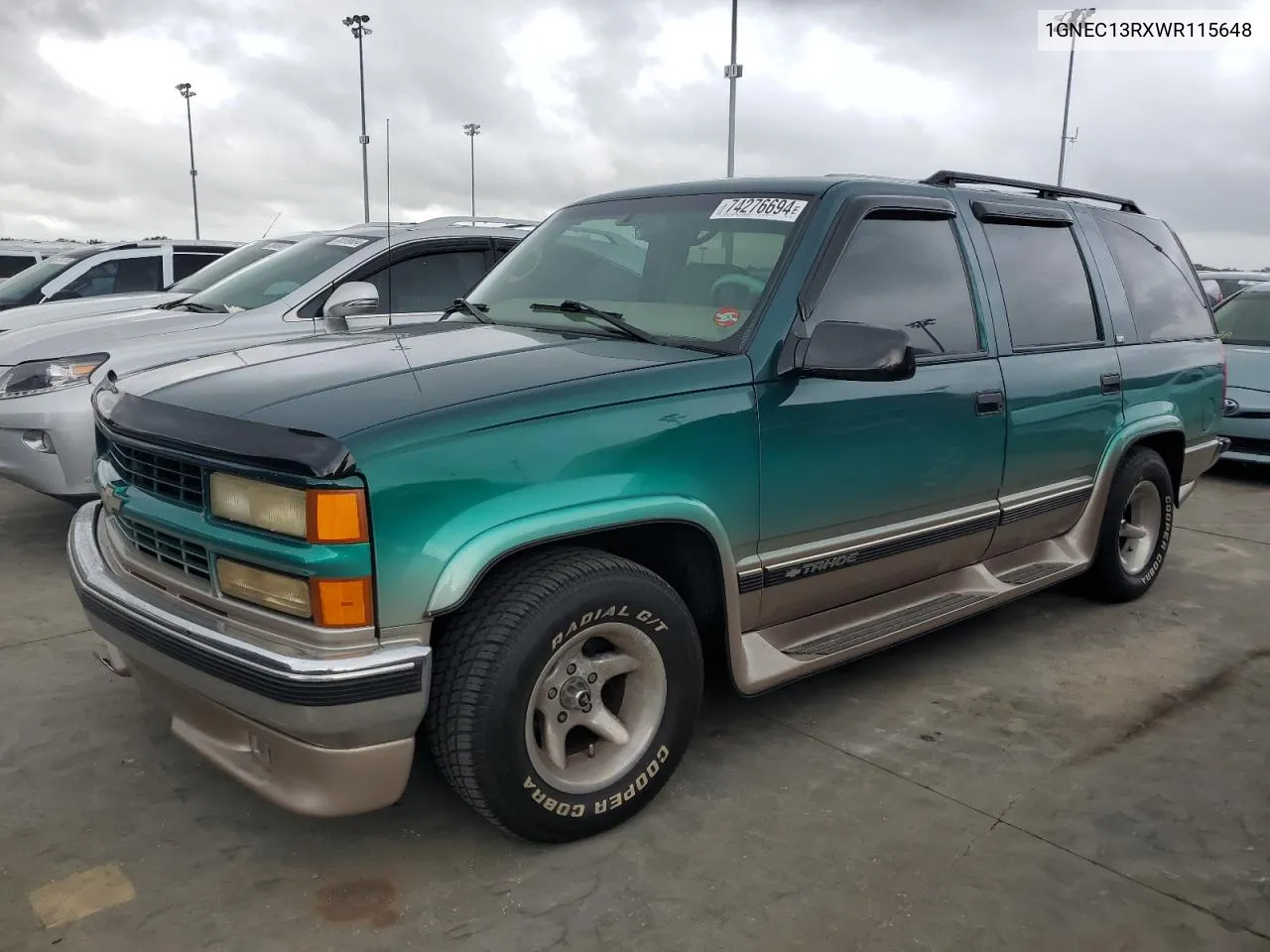 1998 Chevrolet Tahoe C1500 VIN: 1GNEC13RXWR115648 Lot: 74276694