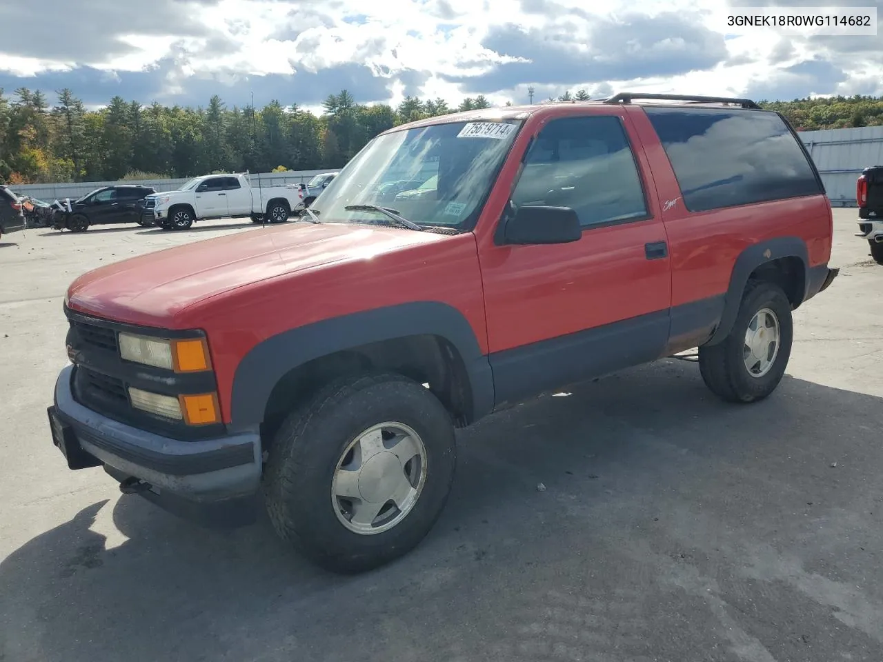 1998 Chevrolet Tahoe K1500 VIN: 3GNEK18R0WG114682 Lot: 75619714