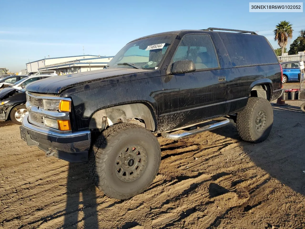 1998 Chevrolet Tahoe K1500 VIN: 3GNEK18R6WG102052 Lot: 77485244