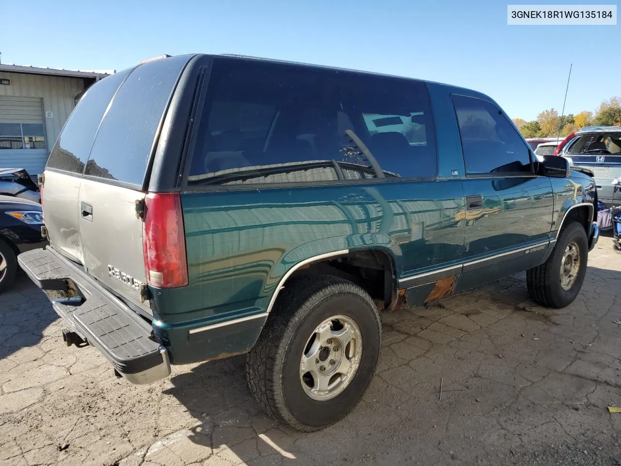 1998 Chevrolet Tahoe K1500 VIN: 3GNEK18R1WG135184 Lot: 77635704