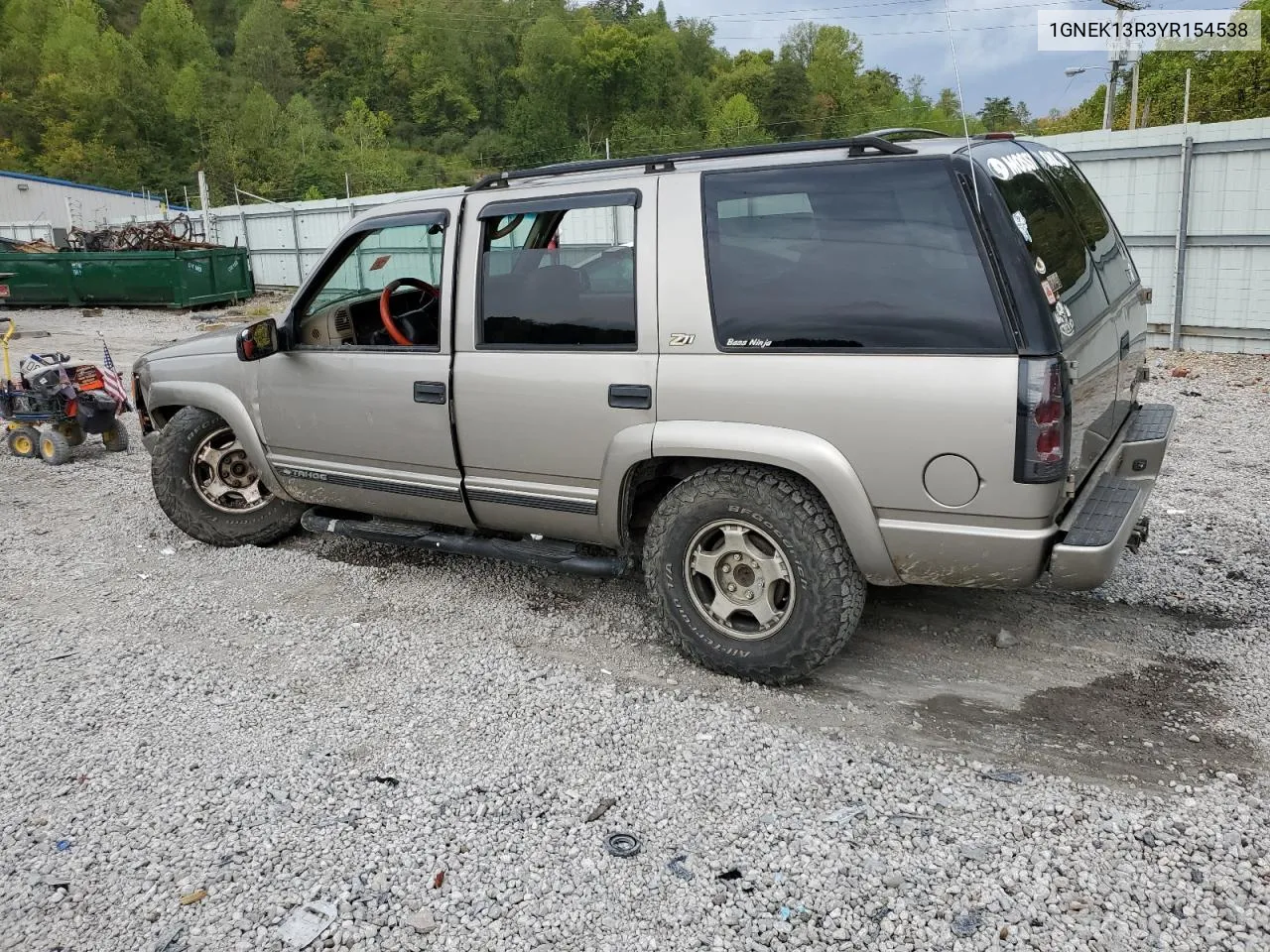 2000 Chevrolet Tahoe K1500 VIN: 1GNEK13R3YR154538 Lot: 72685974